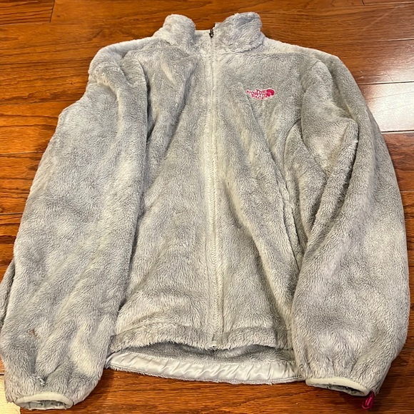 The North Face Jackets & Blazers - The North Face gray sherpa with hot pink logo